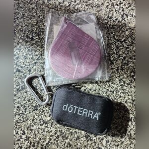 NEW doTERRA Black Keychain with Pouch For 8 Mini Oils + 3 Purple Air fresheners